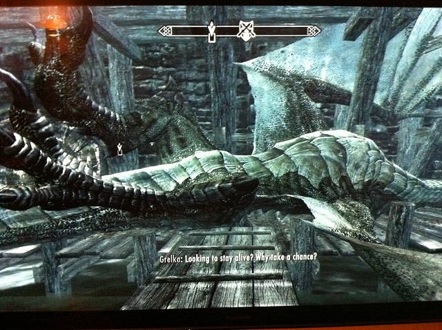 Riften Dragon outside Thieve's Guild